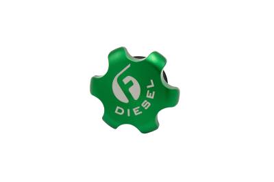 Fleece Performance - Fleece FPE-FC-1316-GRN Green Anodized Billet Fuel Cap for 2013-2018 Cummins