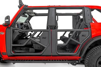 Rough Country Suspension Systems - Rough Country Front/Rear Steel Tube Doors Black 21-24 Bronco 4DR 10658