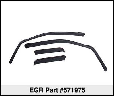 EGR - EGR 571975 Black Front/Rear In-Channel Window Visors for 19-24 Chevy Blazer