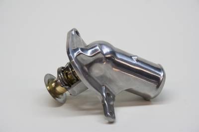 PRW - PRW 5234693 Water Neck Outlet & Thermostat for GM LS 90-DEG 82C/180F Polished