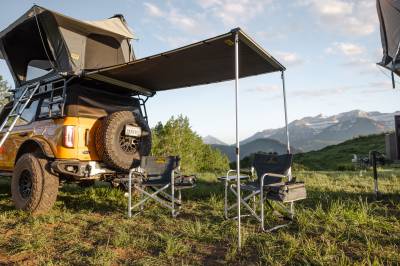 Smittybilt - Smittybilt 2585 4.5' x 8' Rear or Side Awning Gray Polyester Ripstop Canvas