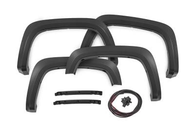Rough Country Suspension Systems - Rough Country Sport Fender Flares Black 20-24 Silverado HD S-C12215