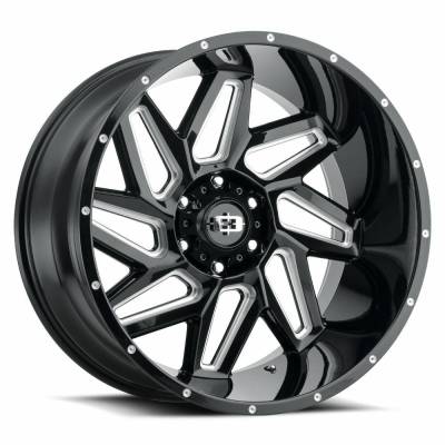 Vision Wheel - Vision Wheel 361 Spyder 17X9 5x150 12mm Gloss Black Milled Spoke 361-7950GBMS12