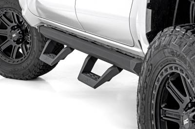 Rough Country Suspension Systems - Rough Country 73004 SRX2 Drop Step Nerf Bars Black for 24-25 Tacoma Double Cab