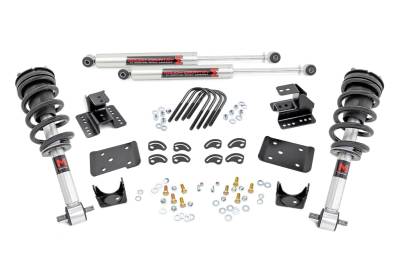 Rough Country Suspension Systems - Rough Country 2"/4" Suspension Lowering Kit Silverado/Sierra 1500 RWD 71640