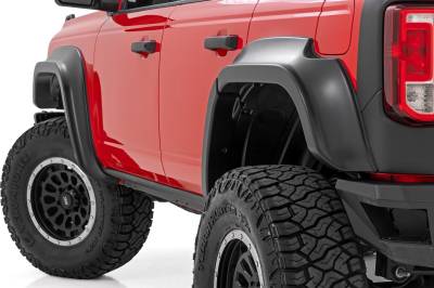 Rough Country Suspension Systems - Rough Country O-F12124-G1 Sport Fender Flares-Shadow Black for 21-25 Bronco 4DR