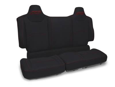PRP - PRP B005-01 Black w/Red Stitch Rear Bench Seat Covers for 24+ Polaris XPEDITION