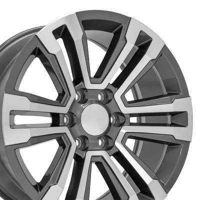 OE Wheels LLC - OE Wheels CV44-20090-6550-24MG 20" GMC Replica CV44 20x9 Gunmetal Machined