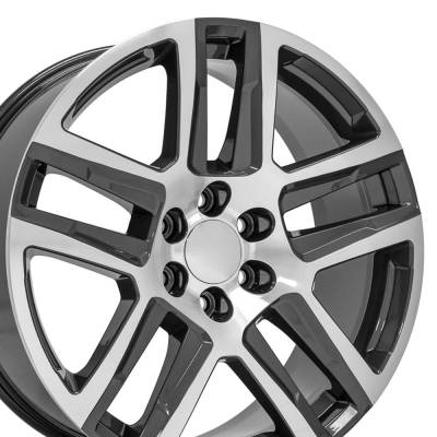 OE Wheels LLC - 22" Replica Wheel for Chevrolet Silverado 1500 CV63 Gunmetal Machined 22x9