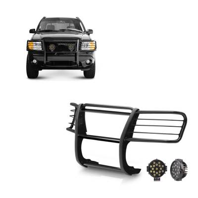 Black Horse Off Road - Black Horse 17FJ26MA-PLB Black Grille Guard w/LED for 02-05 Ford Explorer