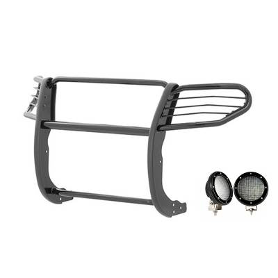 Black Horse Off Road - Black Horse 17FJ28MA-PLFB Black Grille Guard w/LED for 11-15 Ford Explorer