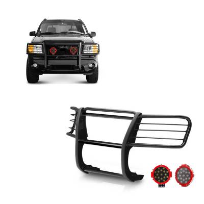 Black Horse Off Road - Black Horse 17FJ26MA-PLR Black Grille Guard w/LED for 02-05 Ford Explorer
