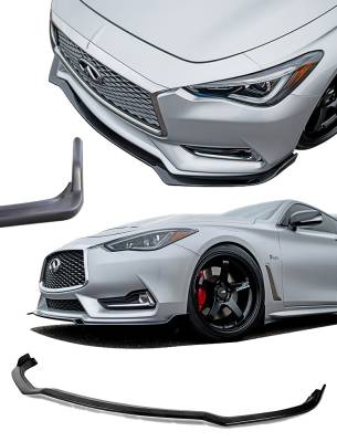 Stillen - Stillen KB11230 Matte Black Front Splitter for 17-21 Infiniti Q60 3.0t