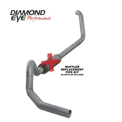 Diamond Eye Performance - Diamond Eye 4" Alum Turbo Back Exhaust for 00-03.5 Ford F250/F350 No Muffler K4