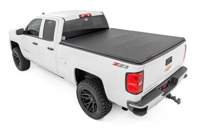 Rough Country Suspension Systems - Rough Country Soft Tri-Fold Tonneau Cover Silverado/Sierra 6.6' 41214650A