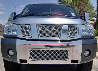 APS - APS Wire Mesh Bumper Grille-Polish for 04-15 Nissan Titan GR14GED13S