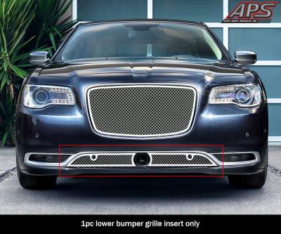 APS - APS Wire Mesh Bumper Grille-Polish for 15-23 Chrysler 300C/300S GR18GFC80S