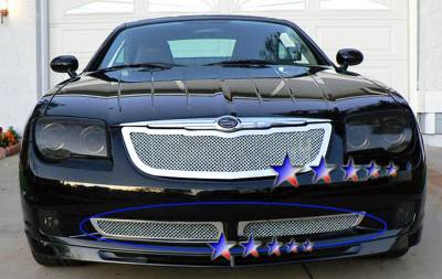 APS - APS Wire Mesh Bumper Grille-Polish for 04-08 Chrysler Crossfire GR18GFE26T
