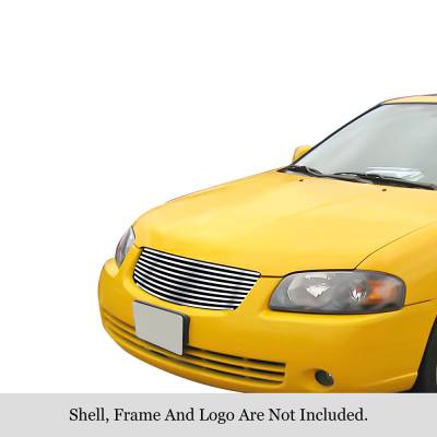 APS - APS Stainless Billet Grille-Polish for 04-06 Nissan Sentra GR14HED02S