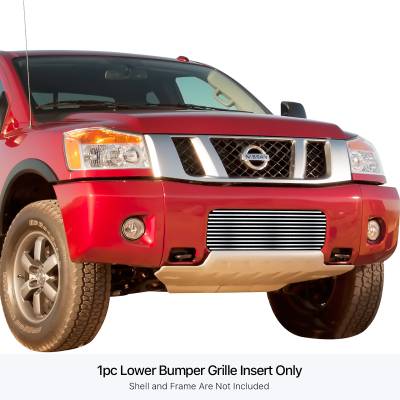 APS - APS Stainless Billet Bumper Grille-Polish for 04-15 Nissan Titan GR14HED13S