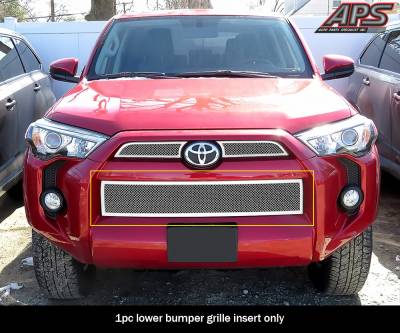 APS - APS Wire Mesh Bumper Grille-Polish for 14-24 Toyota 4Runner GR20GEI78T