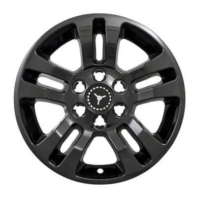 Quality Automotive Accessories - QAA HUB59171B 4Pc Gloss Black ABS Wheel Cover Hub Cap for Silverado LD LS LT