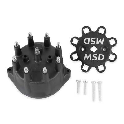 MSD - MSD Ignition 84313 Pro-Billet Distributor Cap Black for PN 8570 8545 8546