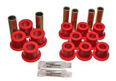 Energy Suspension - Energy Suspension 7.2102R Leaf Spring Bushing Set FrontRear Polyurethane Red