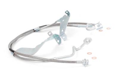 Rough Country Suspension Systems - Rough Country Front SS Brake Lines 08-16 Ford Super Duty 4"-6" Lift 89710