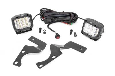 Rough Country Suspension Systems - Rough Country 70793 A-Pillar 3" LED Ditch Light Kit-Flood for 10-24 4Runner