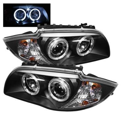 Spyder Auto - Spyder 5008985 Black/Clear LED Halo Projector Headlights 08-11 1Series 128i 135i