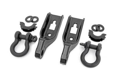 Rough Country Suspension Systems - Rough Country Front Tow Hook/D-Ring Kit Black 09-20 Ford F150 RS158