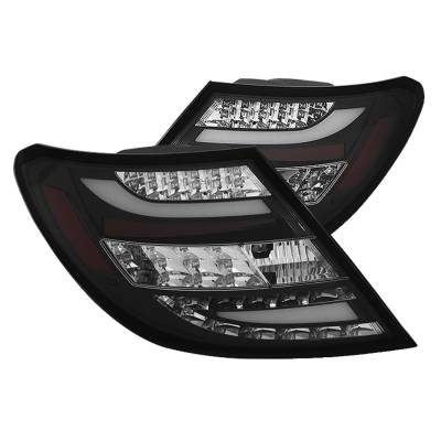 Spyder Auto - Spyder 5072689 Black/Clear LED Taillights for 08-11 C230 C250 C300 C350 C63 AMG