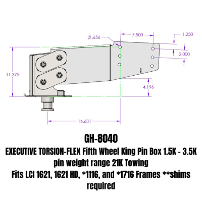 GEN-Y Hitch - GEN-Y Hitch EXECUTIVE TORSION-FLEX Fifth Wheel King Pin Box 21K GH-8040