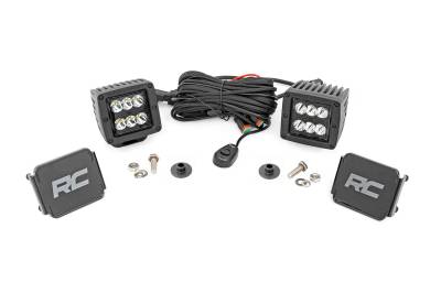 Rough Country Suspension Systems - Rough Country 71047 A-Pillar 2" LED Ditch Light Kit'spot for 21-25 Ford Bronco
