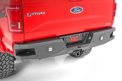 Rough Country Suspension Systems - Rough Country Heavy Duty Black Rear Bumper 15-20 Ford F150 10771