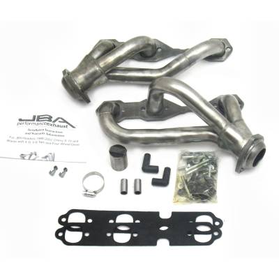 JBA Racing Headers - JBA Headers 1840S-3 1.5" Shorty Stainless Headers Raw S10/S15 4.3L