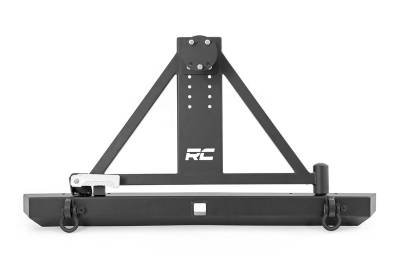Rough Country Suspension Systems - Rough Country Rear Bumper w/Tire Carrier Black for Jeep Wrangler TJ 10592A