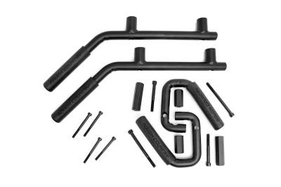 Rough Country Suspension Systems - Rough Country Front/Rear Steel Grab Handles Black for Jeep Wrangler JK 6503