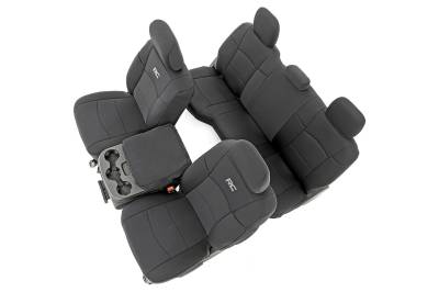 Rough Country Suspension Systems - Rough Country Front/Rear Seat Covers Black for 19-24 Ram 2500/3500 Crew 91044