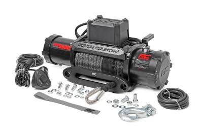 Rough Country Suspension Systems - Rough Country 9500lb 12V Electric Pro Series Winch w/Synthetic Rope PRO9500S