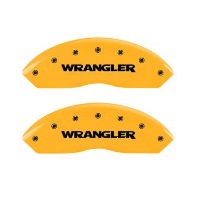 MGP Caliper Covers - Front Set of 2 Yellow Finish Black WRANGLER