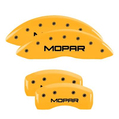 MGP Caliper Covers - MGP Caliper Covers 42021SMOPYL 4PC Engraved F/R MGP Yellow for 20-24 Gladiator