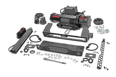 Rough Country Suspension Systems - Rough Country Winch Mount Kit w/Winch/LED 21-24 Bronco OEM Steel Bumper 51095