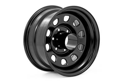 Rough Country Suspension Systems - Rough Country D-Window Wheel 15x8 6x5.5 -19mm Black RC51-5883