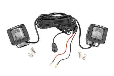 Rough Country Suspension Systems - Rough Country Black Series 2" LED Pod Lights SAE Fog-Amber Pair 70907A