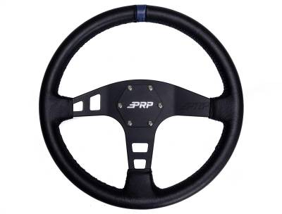 PRP - PRP 13" Shallow Dish Leather Wrap Steering Wheel Black/Blue G211