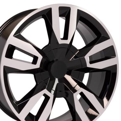 OE Wheels LLC - OE Wheels CV40 22x9 6x5.5 24mm Black/Machined CV40-22090-6550-24MB