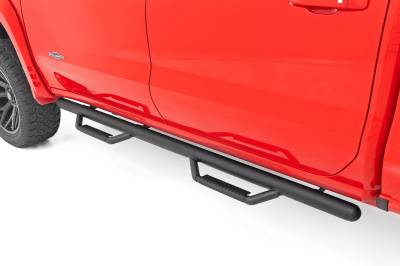 Rough Country Suspension Systems - Rough Country 3" Drop Step Nerf Bars Black Silverado/Sierra Crew RCC1980CCB