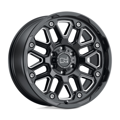 Black Rhino Hard Alloys - Black Rhino Wheels HOLLISTER 20x9.5 6x5.5 12mm Black/Milled 2095HSR126140B12